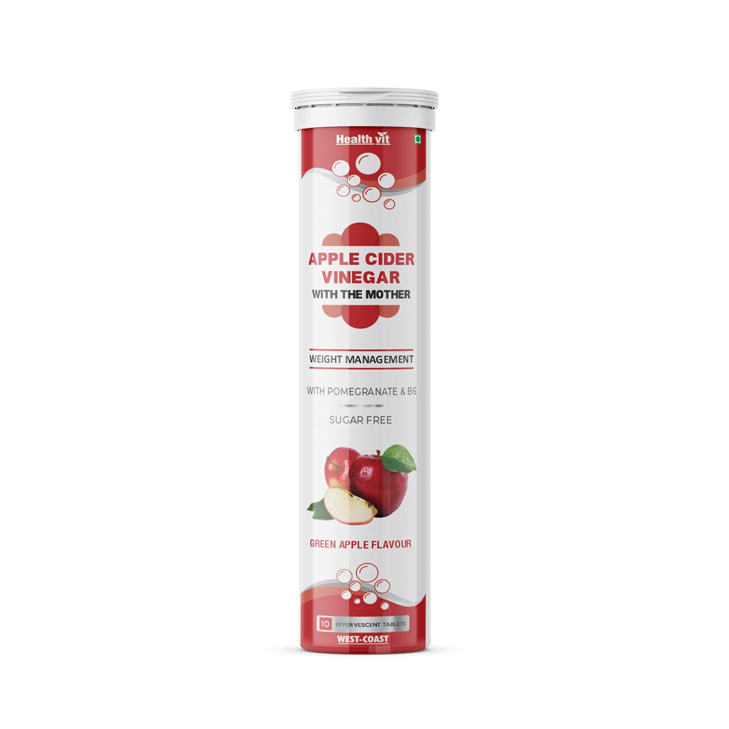 Healthvit Apple Cider Vinegar 500mg with Pomegranate & B6 - 10 tabs Online Sale