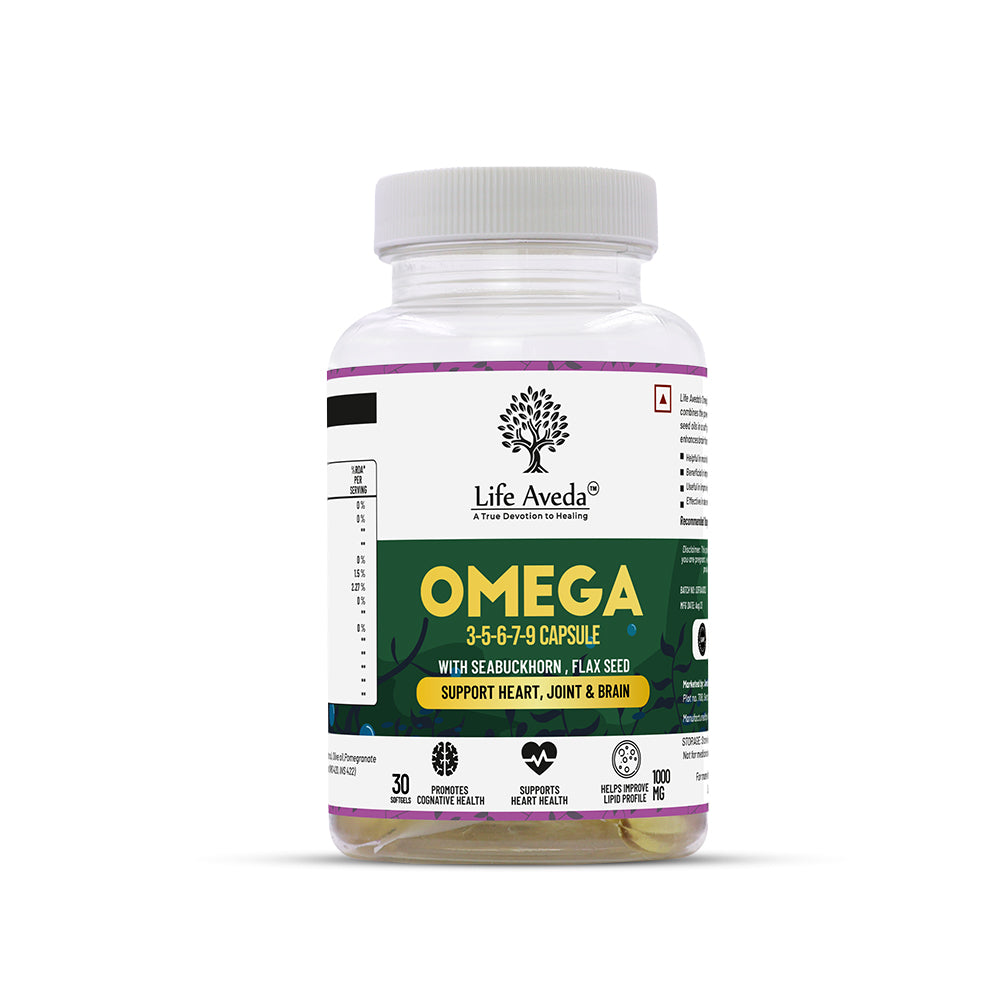 Life Aveda Omega 3-5-6-7-9 Capsules - 30 Softgels Cheap